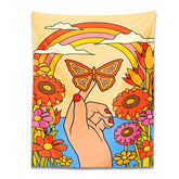 Hand mit Schmetterling Indie Art Wandbehang